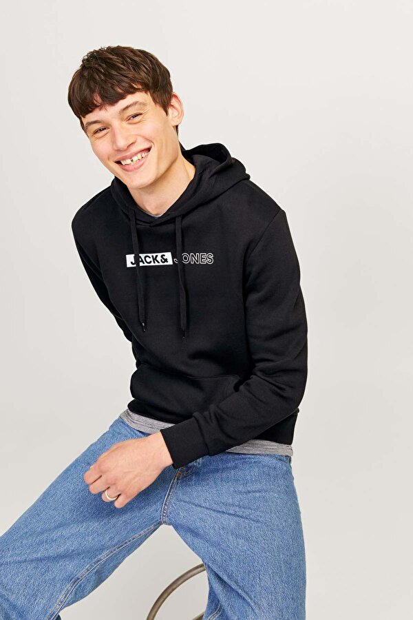 Jack & Jones JJECORP LOGO HOODIE Siyah Erkek Sweatshirt