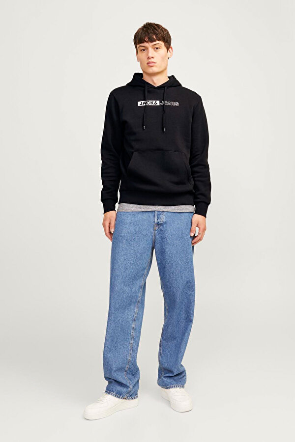 Jack & Jones JJECORP LOGO HOODIE Siyah Erkek Sweatshirt