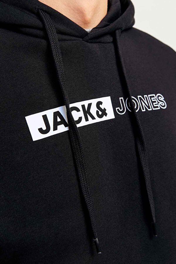 Jack & Jones JJECORP LOGO HOODIE Siyah Erkek Sweatshirt