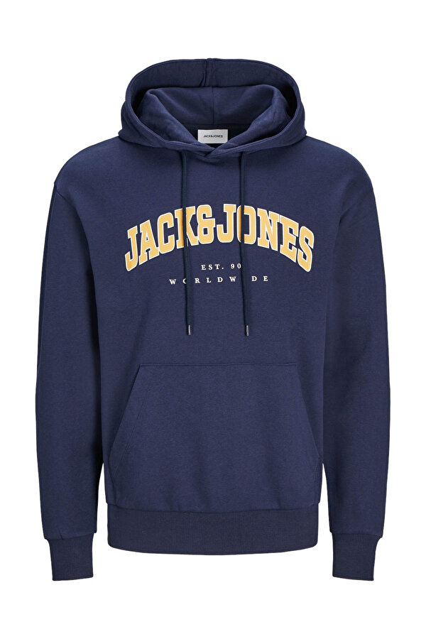 Jack & Jones JJECALEB VARSITY HOODIE Lacivert Erkek Sweatshirt