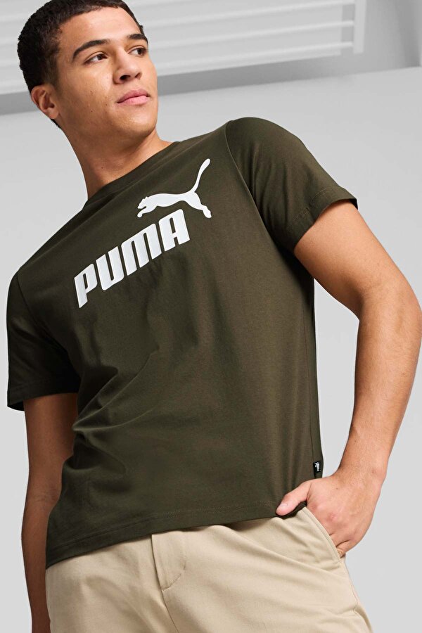 Puma ESS Logo Tee (s) Haki Erkek Kısa Kol T-Shirt