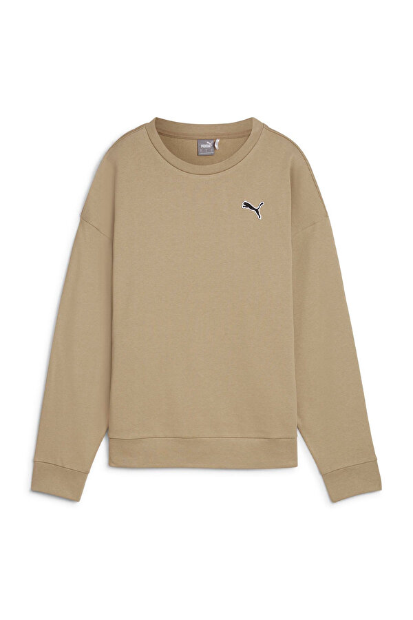 Puma BETTER ESSENTIALS Crew FL Bej Kadın Sweatshirt