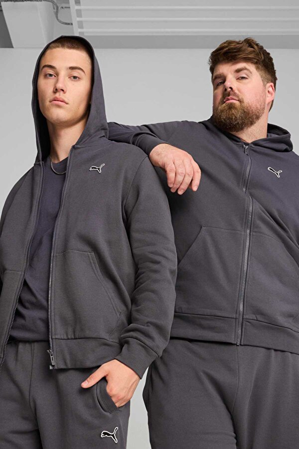 Puma BETTER ESSENTIALS Full-Zi Gri Erkek Sweatshirt