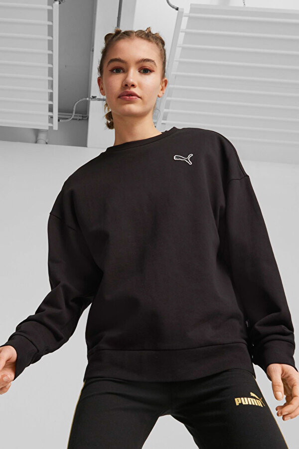 Puma BETTER ESSENTIALS Crew TR Siyah Kadın Sweatshirt