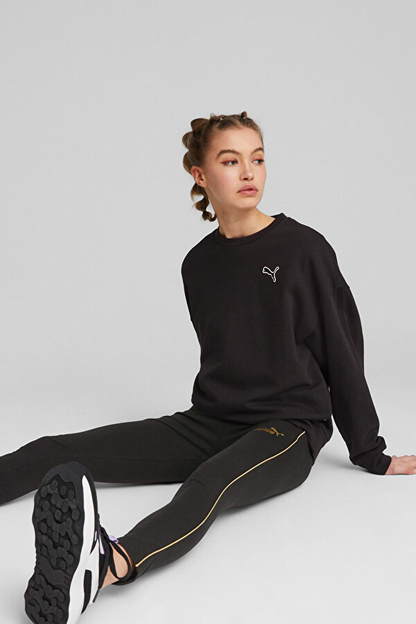 Puma BETTER ESSENTIALS Crew TR Siyah Kadın Sweatshirt