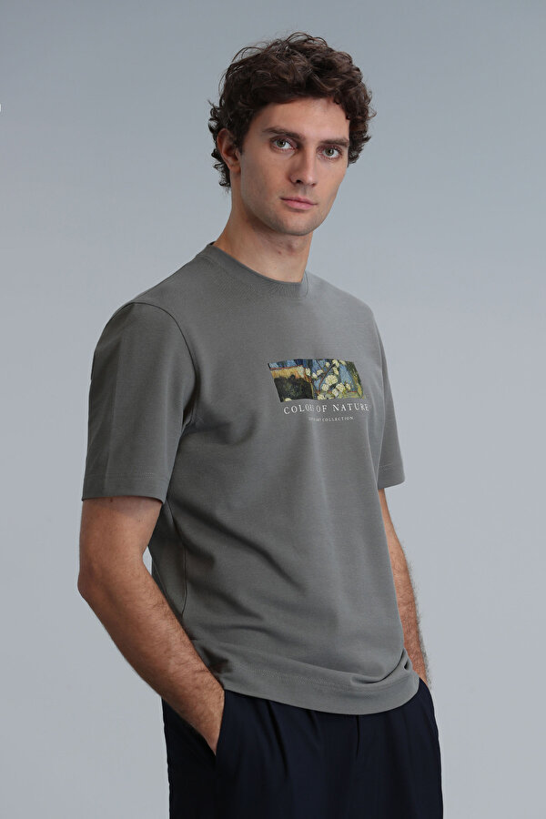 Lufian Erkek Bıanca Modern Grafik T-Shirt 111020193 Nefti