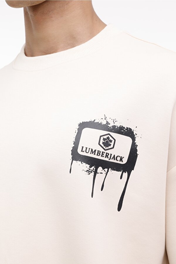 Lumberjack ML DEXT 16-224291 4FX Bej Erkek Kısa Kol T-Shirt