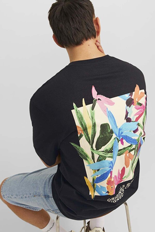 Jack & Jones JORBILLY SPINNOVA TEE SS Siyah Erkek Kısa Kol T-Shirt