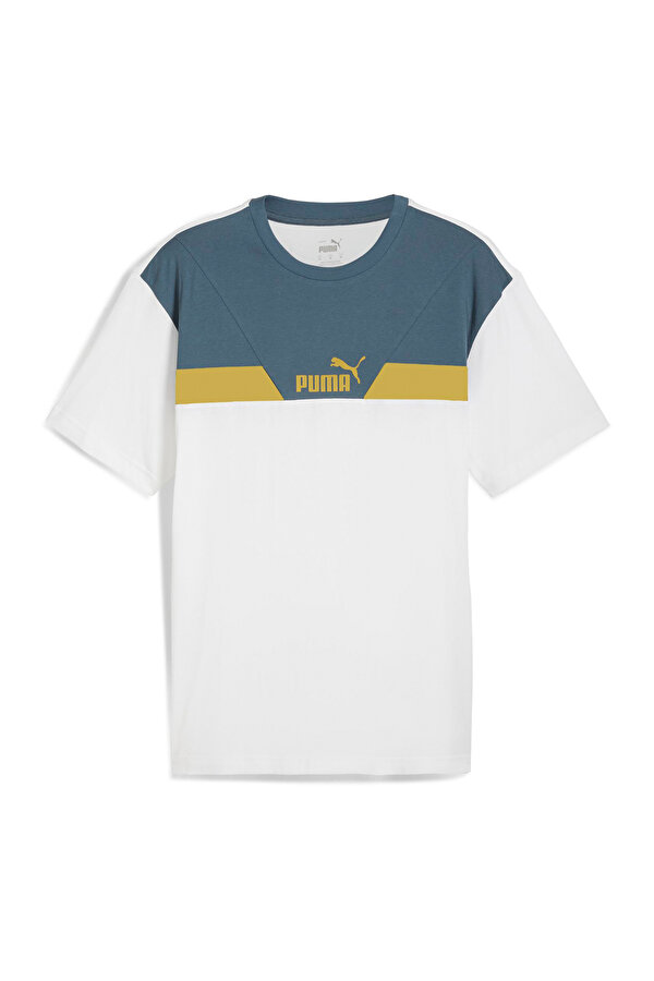 Puma POWER Colorblock Tee Beyaz Unisex Kısa Kol T-Shirt
