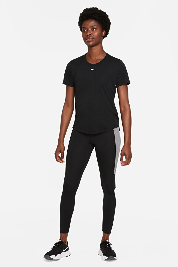 Nike W NK ONE DF SS STD TOP Siyah Kadın Kısa Kol T-Shirt