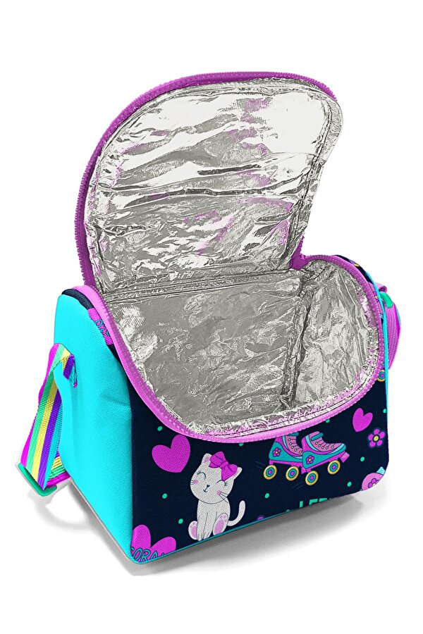 Coral High Kids Lacivert Pembe Kedili Paten Desenli 3'lü Okul Çanta Seti SET0123658