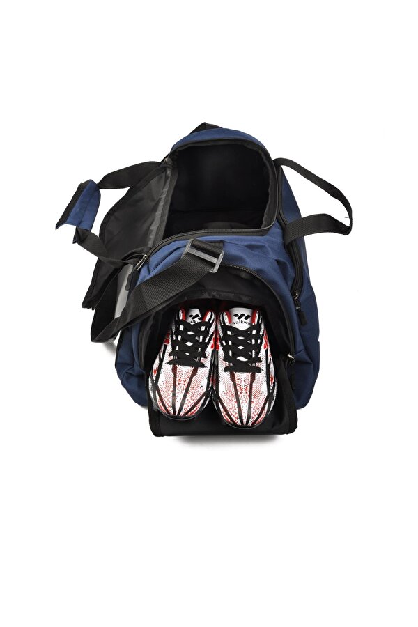 Strong Bag Unisex Ayakkabı Bölmeli Spor ve Antrenman Çantası , Geniş Bavul Seyahat Çantası, Fitness El Çantası YN03 LACİVERT