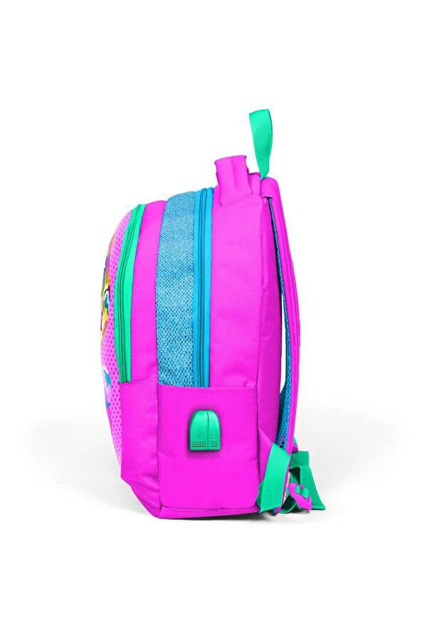 Coral High Kids Pembe Simli Kedi Desenli Üç Bölmeli Usb'li Okul Sırt Çantası 24301