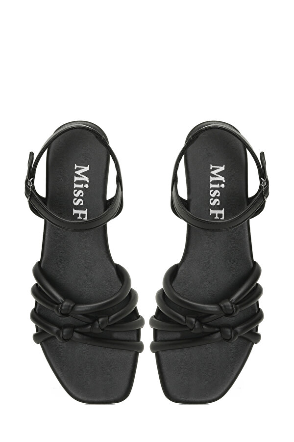 Miss F DS23018 4FX Siyah Kadın Düz Sandalet