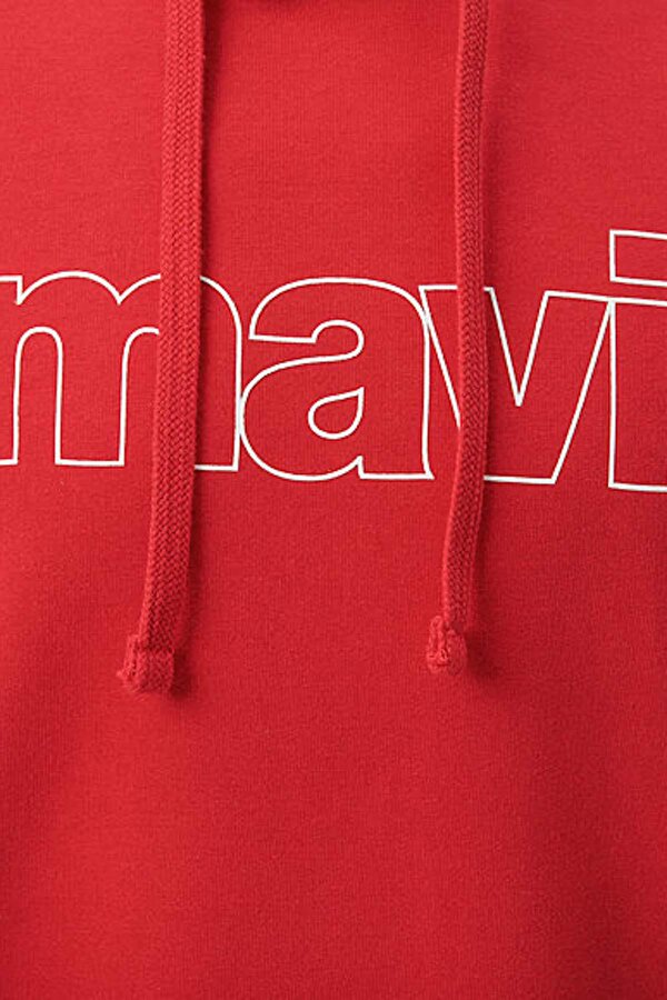 Mavi LOGO KAPÜŞONLU SWEATSHIRT Kırmızı Erkek Sweatshirt