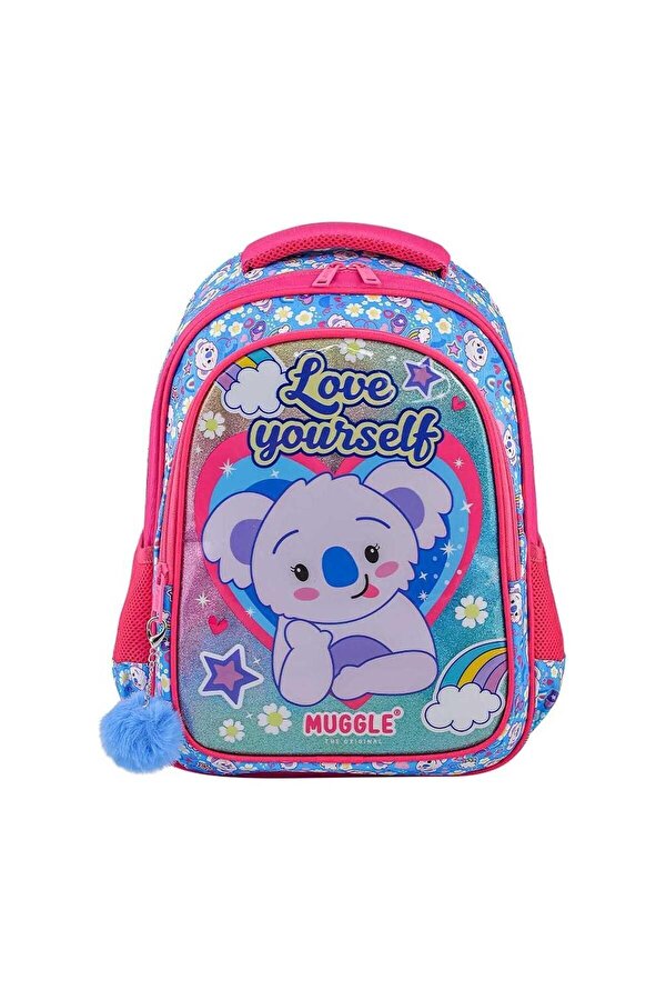Muggle Cute Koala Kız Çocuk İlkokul Çantası Mavi Iki Bölmeli Okul Sırt Çantası