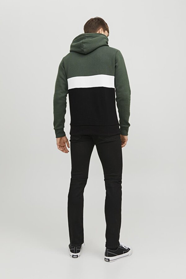 Jack & Jones Erkek Sweat 12233959 Koyu Yeşil-Siyah
