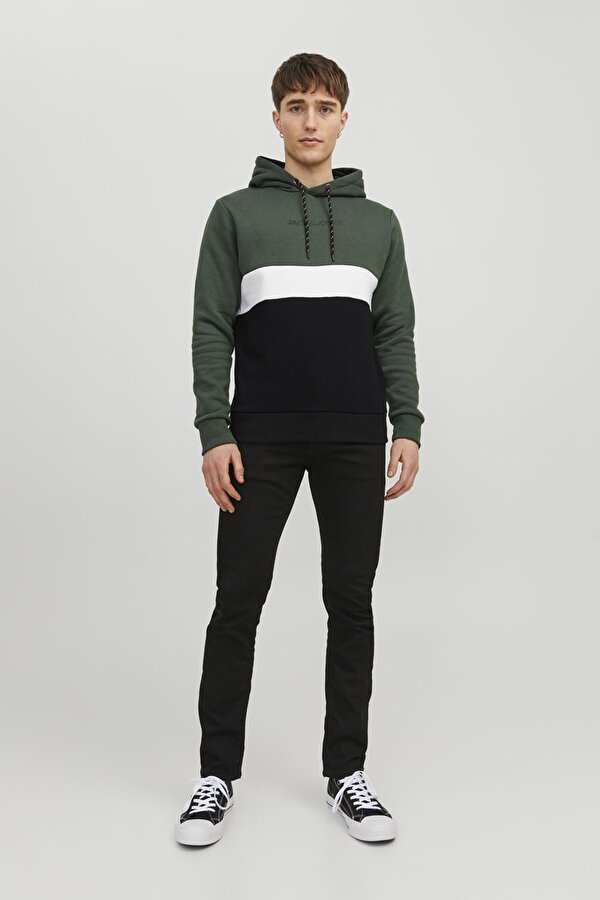 Jack & Jones Erkek Sweat 12233959 Koyu Yeşil-Siyah