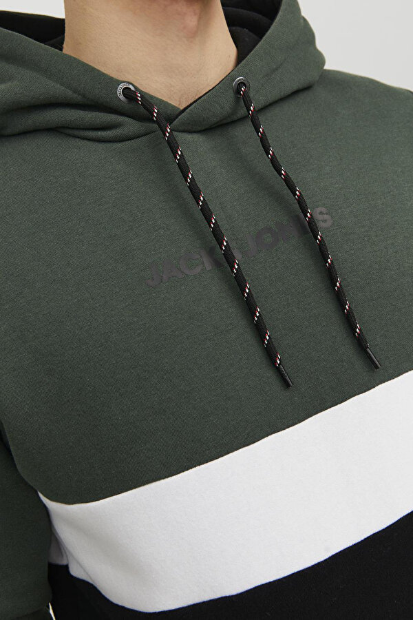 Jack & Jones Erkek Sweat 12233959 Koyu Yeşil-Siyah