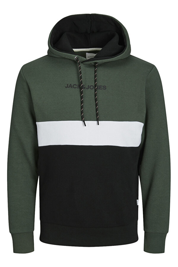 Jack & Jones Erkek Sweat 12233959 Koyu Yeşil-Siyah