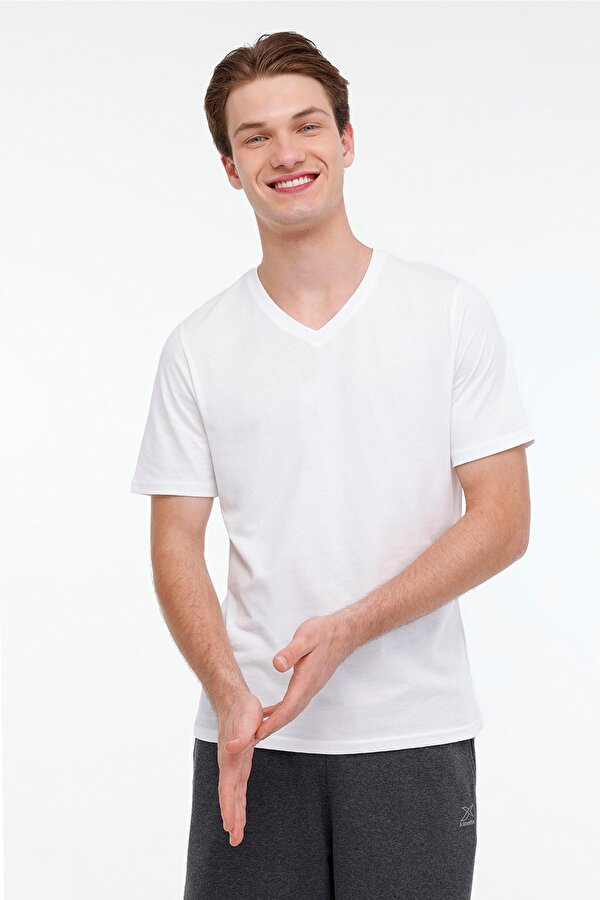 Kinetix MB SN221 T SHIRT 4PR Beyaz Erkek Kısa Kol T-Shirt