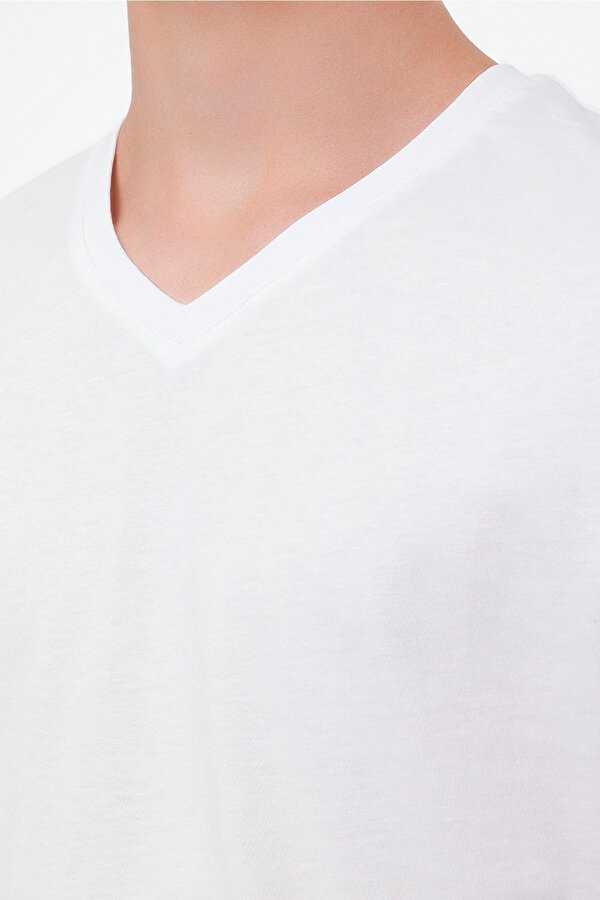 Kinetix MB SN221 T SHIRT 4PR Beyaz Erkek Kısa Kol T-Shirt