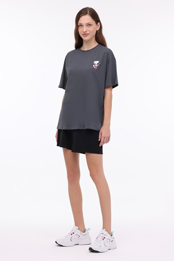 Lumberjack WL PATTY 11GLF995 4FX Gri Kadın Kısa Kol T-Shirt