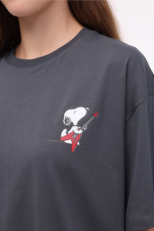 Lumberjack WL PATTY 11GLF995 4FX Gri Kadın Kısa Kol T-Shirt