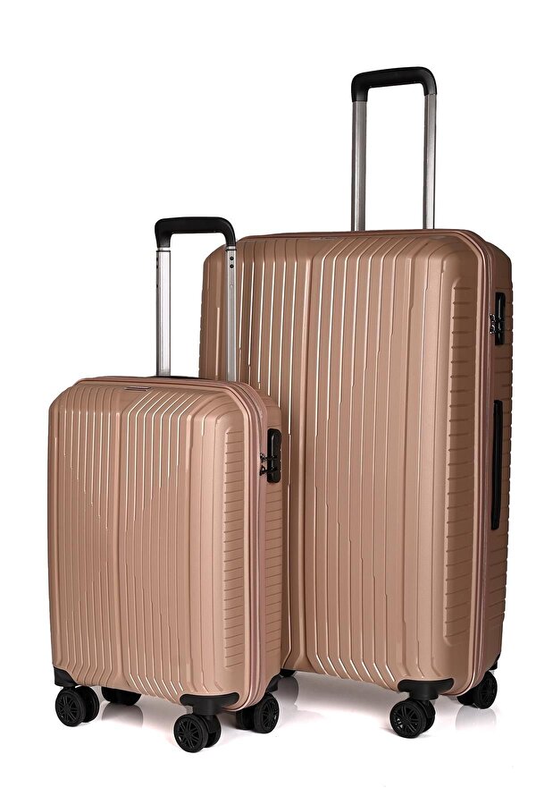 Wander A728 Polipropilen Kırılmaz 2'Li Valiz Seti Pudra Büyük Boy Kabin Boy