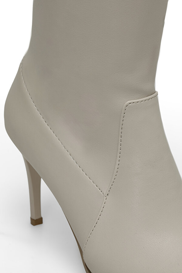 Butigo ENJOY 3PR Bej Kadın Topuklu Çizme