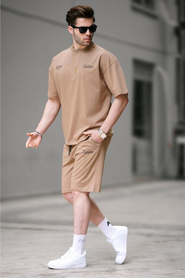 Madmext Kapuçino Erkek Şort Takımı 5937