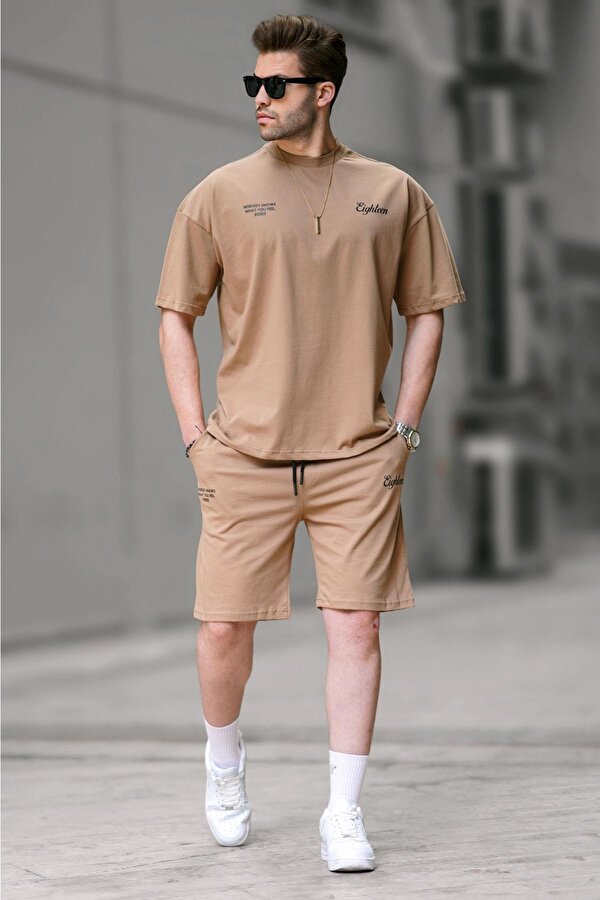 Madmext Kapuçino Erkek Şort Takımı 5937