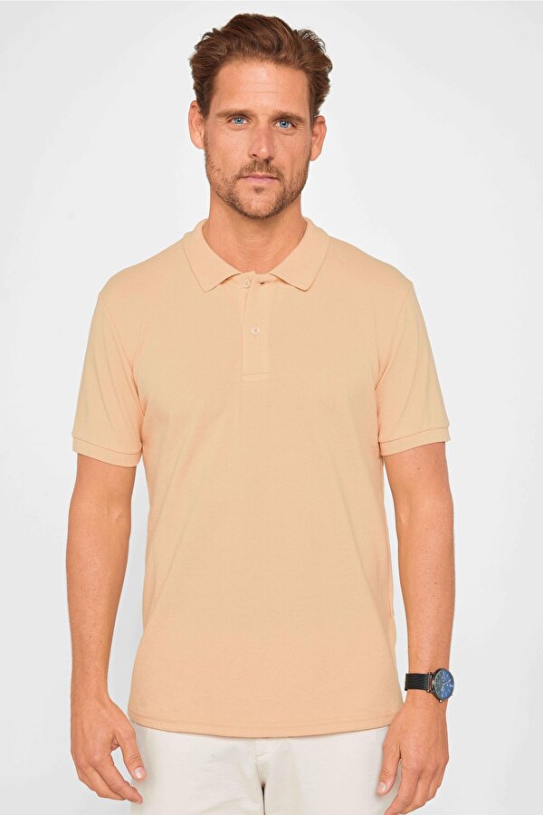 Tudors Erkek Slim Fit Dar Kesim Pamuklu Yumuşak Dokulu Serin Tutan Kumaş Düz Pike Polo Yaka Tişört