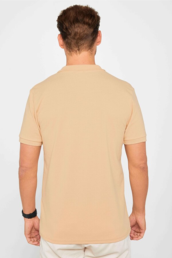 Tudors Erkek Slim Fit Dar Kesim Pamuklu Yumuşak Dokulu Serin Tutan Kumaş Düz Pike Polo Yaka Tişört