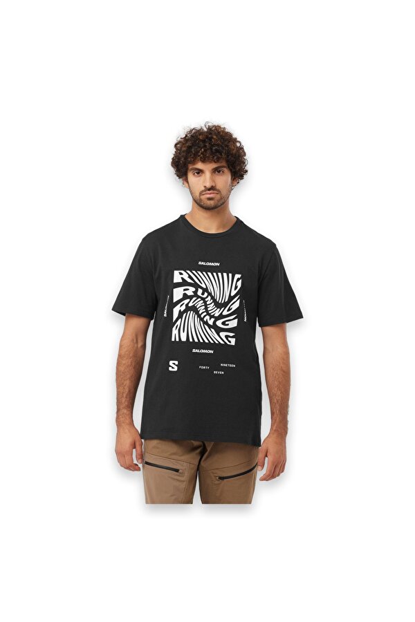 Salomon Lc2218800 Running Graphic Ss Tee M Siyah Erkek T Shirt Giyim