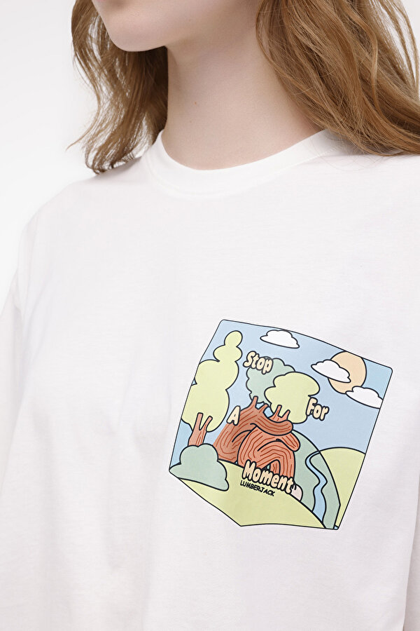Lumberjack WL WINDA 11SS9090 4FX Ekru Kadın Kısa Kol T-Shirt