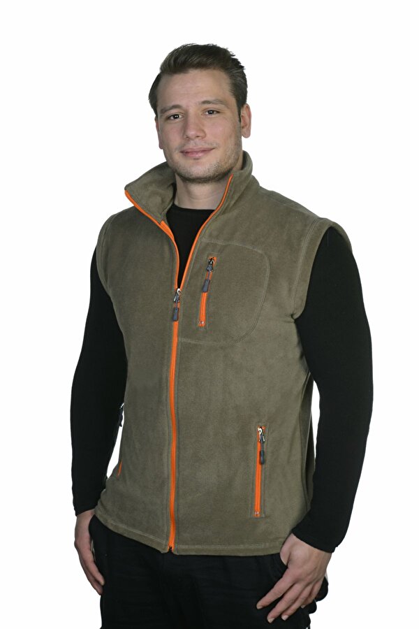 GENIUS STORE Store Erkek Polar Yelek Tam Femuarlı Outdoor Spor Yelek 3 Cepli 8 Renk