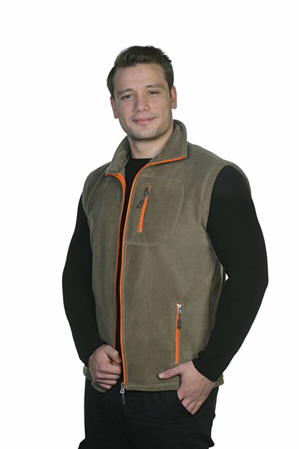 GENIUS STORE Store Erkek Polar Yelek Tam Femuarlı Outdoor Spor Yelek 3 Cepli 8 Renk