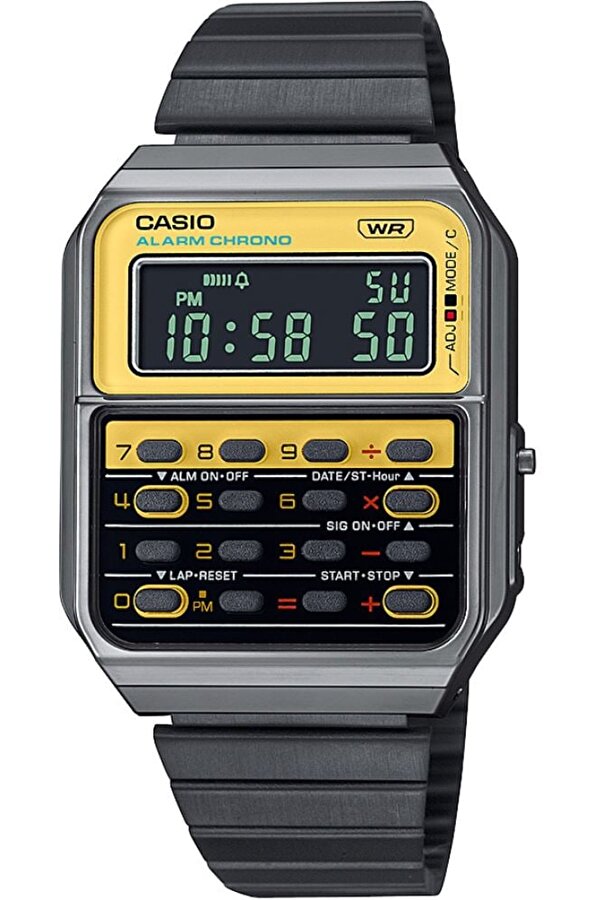 Casio CA-500WEGG-9BDF Hesap Makineli Siyah Erkek Kol Saati