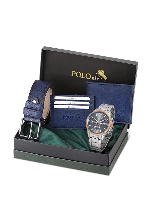 Polo Air Erkek Kol Saati Cüzdan Kemer Kartlık Kombin Set PL-0853E2