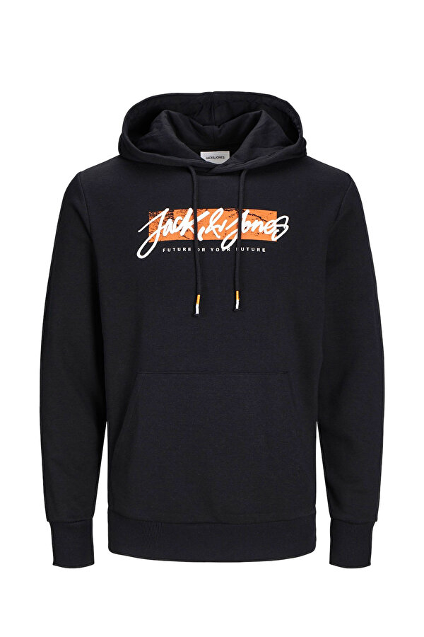 Jack & Jones JJTILEY SWEAT HOOD LN Siyah Erkek Sweatshirt