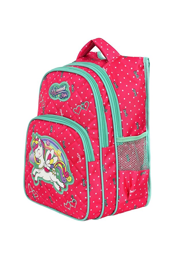 Waddell Fuşya Unicorn Desenli Ilkokul Çantası Beslenme Çantalı 24005