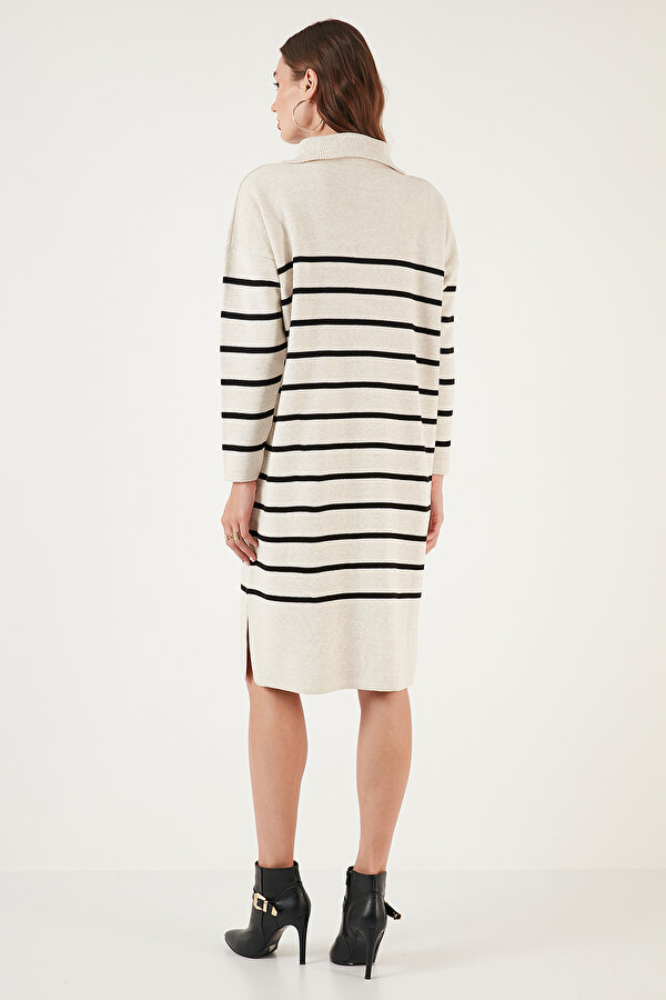 Lela Bayan Elbise 4615183 Açık Taş-Siyah