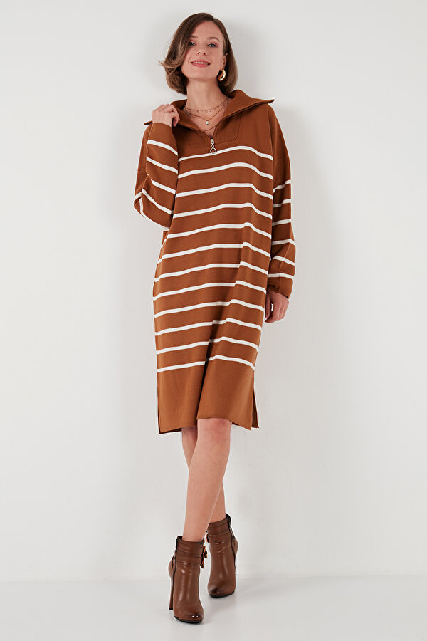 Lela Bayan Elbise 4615183 Toprak-Açık Taş