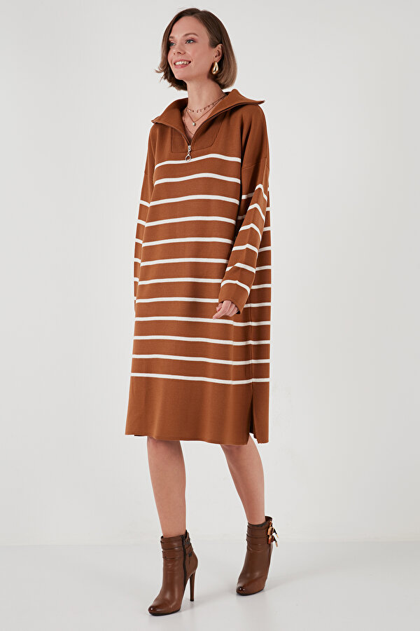 Lela Bayan Elbise 4615183 Toprak-Açık Taş