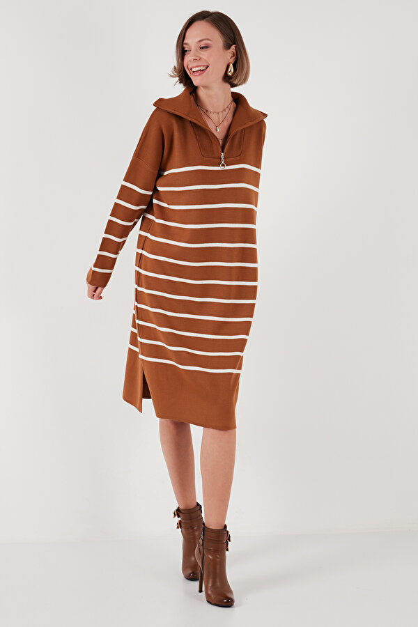 Lela Bayan Elbise 4615183 Toprak-Açık Taş