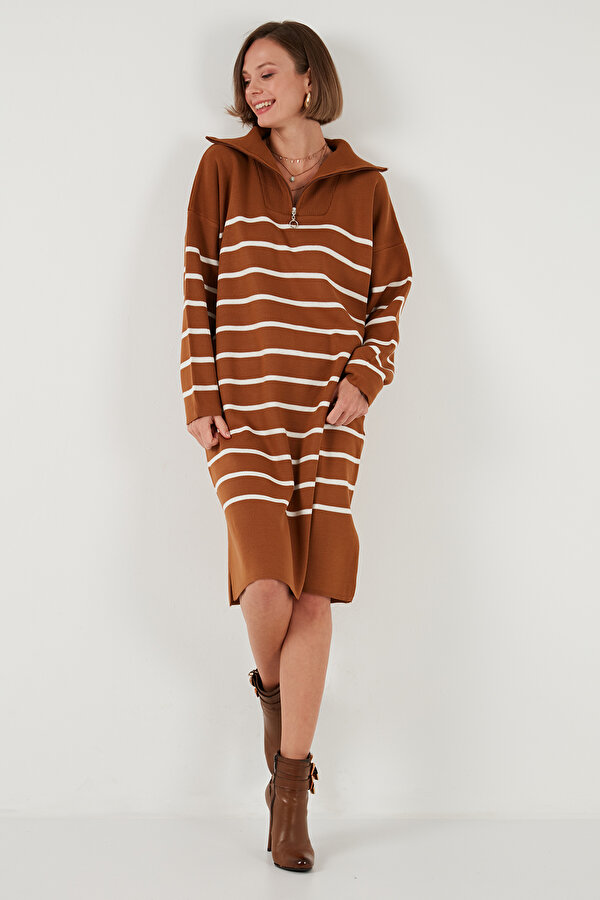 Lela Bayan Elbise 4615183 Toprak-Açık Taş