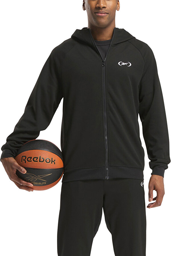 Reebok Hoopwear Full Zip Черный Мужчина Только Верх