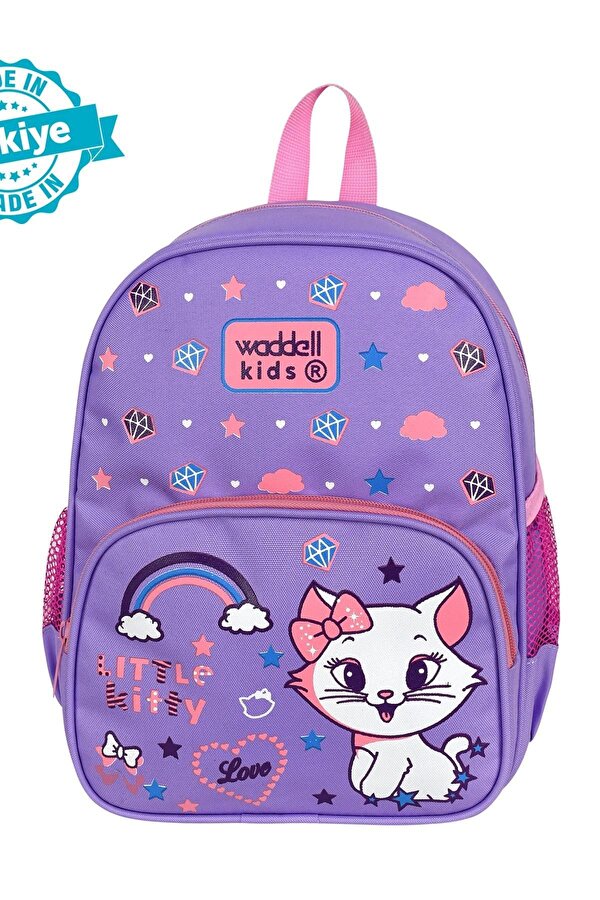 Waddell Lisanslı Lila Kedi Anaokul Kreş Okul Öncesi Çocuk Sırt Çantası