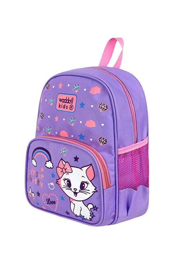 Waddell Lisanslı Lila Kedi Anaokul Kreş Okul Öncesi Çocuk Sırt Çantası